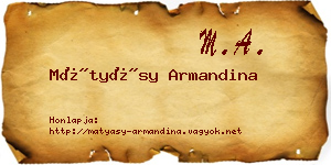 Mátyásy Armandina névjegykártya
